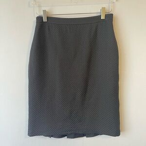 Armani Silk Wool Pencil Skirt Kick Pleats Weave Texture 6